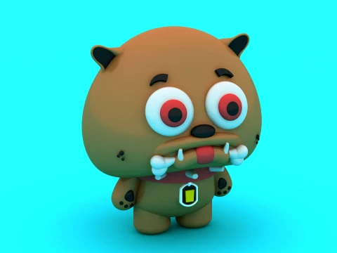 Cute Chibi Bulldog - Dog Pair - 3D Printable Character Figure Set 3D Print Model