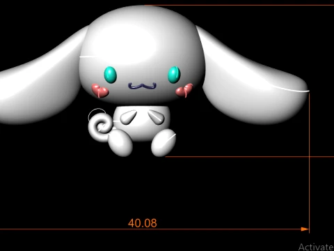 Chibi Big-Eared White Bunny Puppy - Multi-Color 3D Print Model 3D Print Model