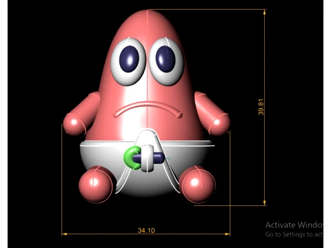 Cute Baby Starfish in Diaper Pair - 3D Printable Figure Set 3D Print Model