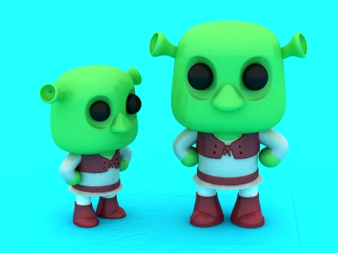 Stylized Shrek-Inspired Ogre Duo - Multi-Color 3D Print Model 3D Druckmodell