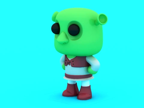 Stylized Shrek-Inspired Ogre Duo - Multi-Color 3D Print Model 3D Print Model