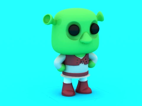 Stylized Shrek-Inspired Ogre Duo - Multi-Color 3D Print Model 3D Print Model