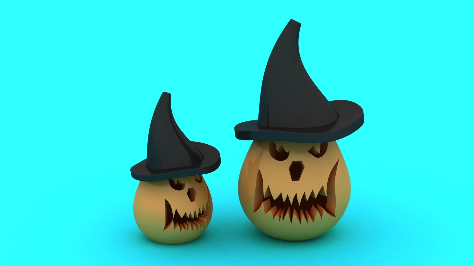 Spooky Witch Pumpkin - Jack-o-Lantern - 3D Printable Halloween Figure 3D Print Model .c4d .max .obj .3ds .fbx .stl .blend 