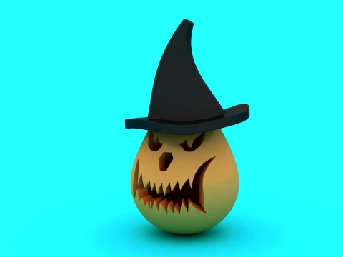 Spooky Witch Pumpkin - Jack-o-Lantern - 3D Printable Halloween Figure 3D Print Model