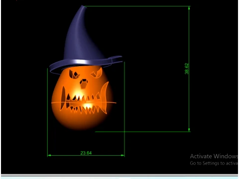 Spooky Witch Pumpkin - Jack-o-Lantern - 3D Printable Halloween Figure 3D Print Model