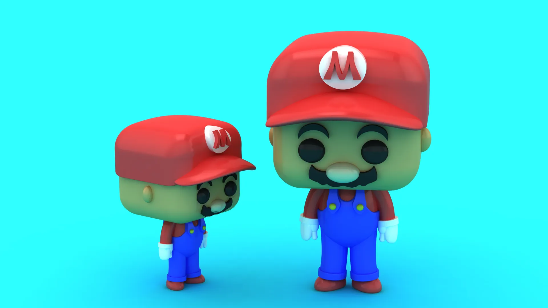 Chibi Plumber Hero - Mario-Inspired Figure - 3D Printable Model 3D Print Model .c4d .max .obj .3ds .fbx .stl .blend