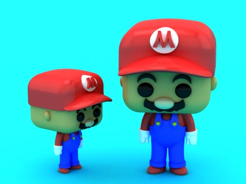 Chibi Plumber Hero - Mario-Inspired Figure - 3D Printable Model 3D Print Model
