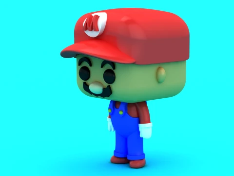 Chibi Plumber Hero - Mario-Inspired Figure - 3D Printable Model 3D Print Model