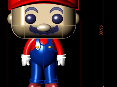 Chibi Plumber Hero - Mario-Inspired Figure - 3D Printable Model 3D Print Model