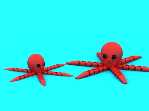 Articulated Mini Octopus - Print-in-Place Cute Flexi Toy Model do druku 3D