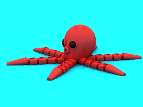 Articulated Mini Octopus - Print-in-Place Cute Flexi Toy 3D Print Model