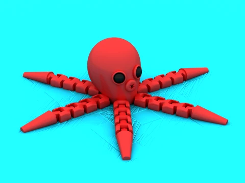 Articulated Mini Octopus - Print-in-Place Cute Flexi Toy 3D Print Model