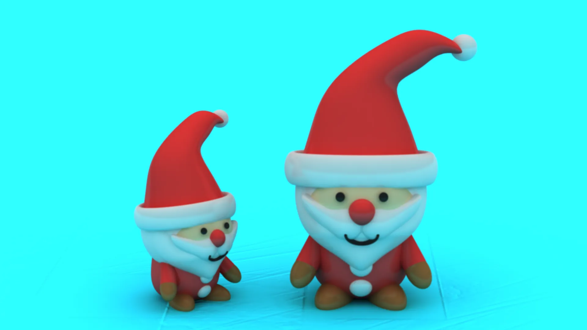 Cute Chibi Santa Claus - 3D Printable Christmas Figure 3D Print Model .c4d .max .obj .3ds .fbx .stl .blend 