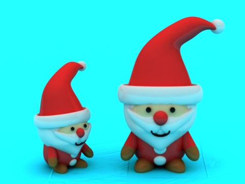 Cute Chibi Santa Claus - 3D Printable Christmas Figure 3D Print Model
