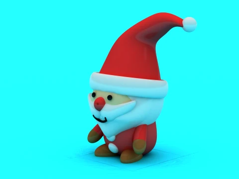 Cute Chibi Santa Claus - 3D Printable Christmas Figure 3D Print Model