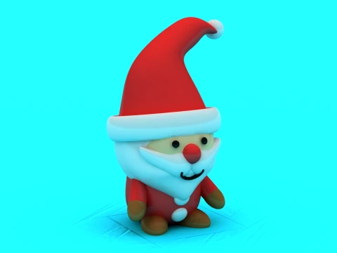 Cute Chibi Santa Claus - 3D Printable Christmas Figure 3D Print Model