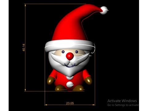 Cute Chibi Santa Claus - 3D Printable Christmas Figure 3D Print Model