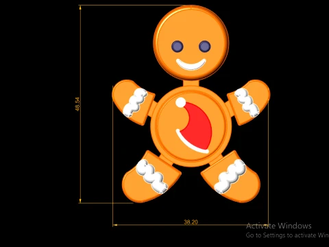 Articulated Gingerbread Man Fidget Toy Pair - Print-in-Place Holiday Flexi Set 3D Print Model
