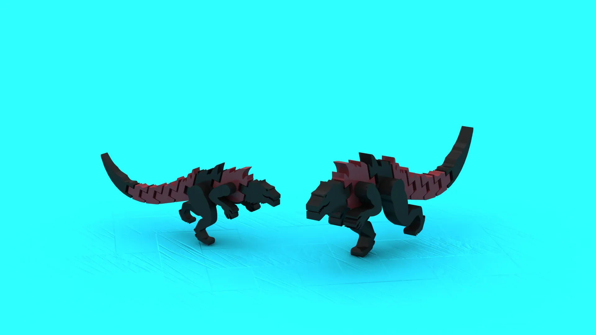 Stylized Multi-Color Flexi Kaiju Lizard - 3D Printable Fidget Model 3D Print Model .c4d .max .obj .3ds .fbx .stl .blend