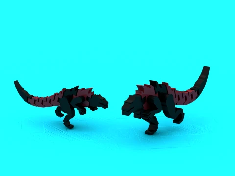 Stylized Multi-Color Flexi Kaiju Lizard - 3D Printable Fidget Model 3D Принт Модель