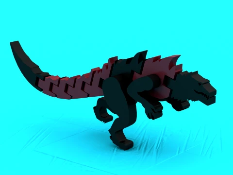 Stylized Multi-Color Flexi Kaiju Lizard - 3D Printable Fidget Model 3D Print Model