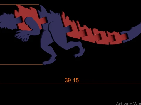 Stylized Multi-Color Flexi Kaiju Lizard - 3D Printable Fidget Model 3D Print Model