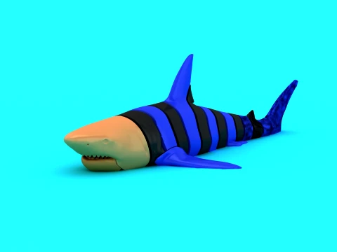 Articulated Tiger Shark - Print-in-Place Flexi Ocean Toy 3D Print Model