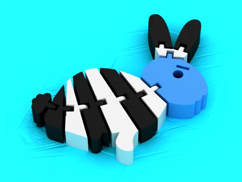 Articulated Flexi Bunny - Print-in-Place Rabbit Toy 3D Print Model