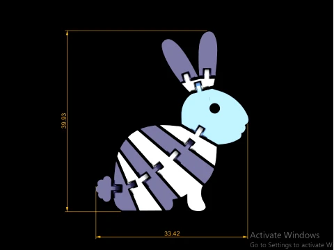 Articulated Flexi Bunny - Print-in-Place Rabbit Toy 3D Print Model