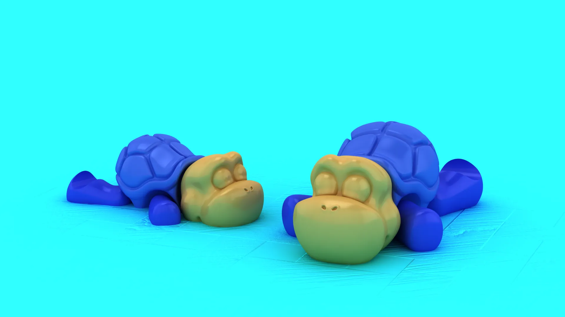 Articulated Flexi Turtle - Print-in-Place Sea Turtle Toy 3D Print Model .c4d .max .obj .3ds .fbx .stl .blend 