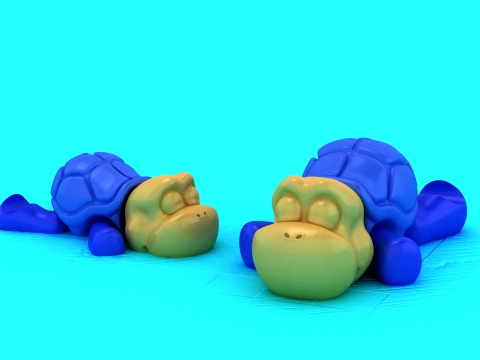Articulated Flexi Turtle - Print-in-Place Sea Turtle Toy 3D Druckmodell