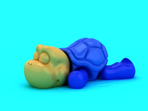 Articulated Flexi Turtle - Print-in-Place Sea Turtle Toy 3D Print Model