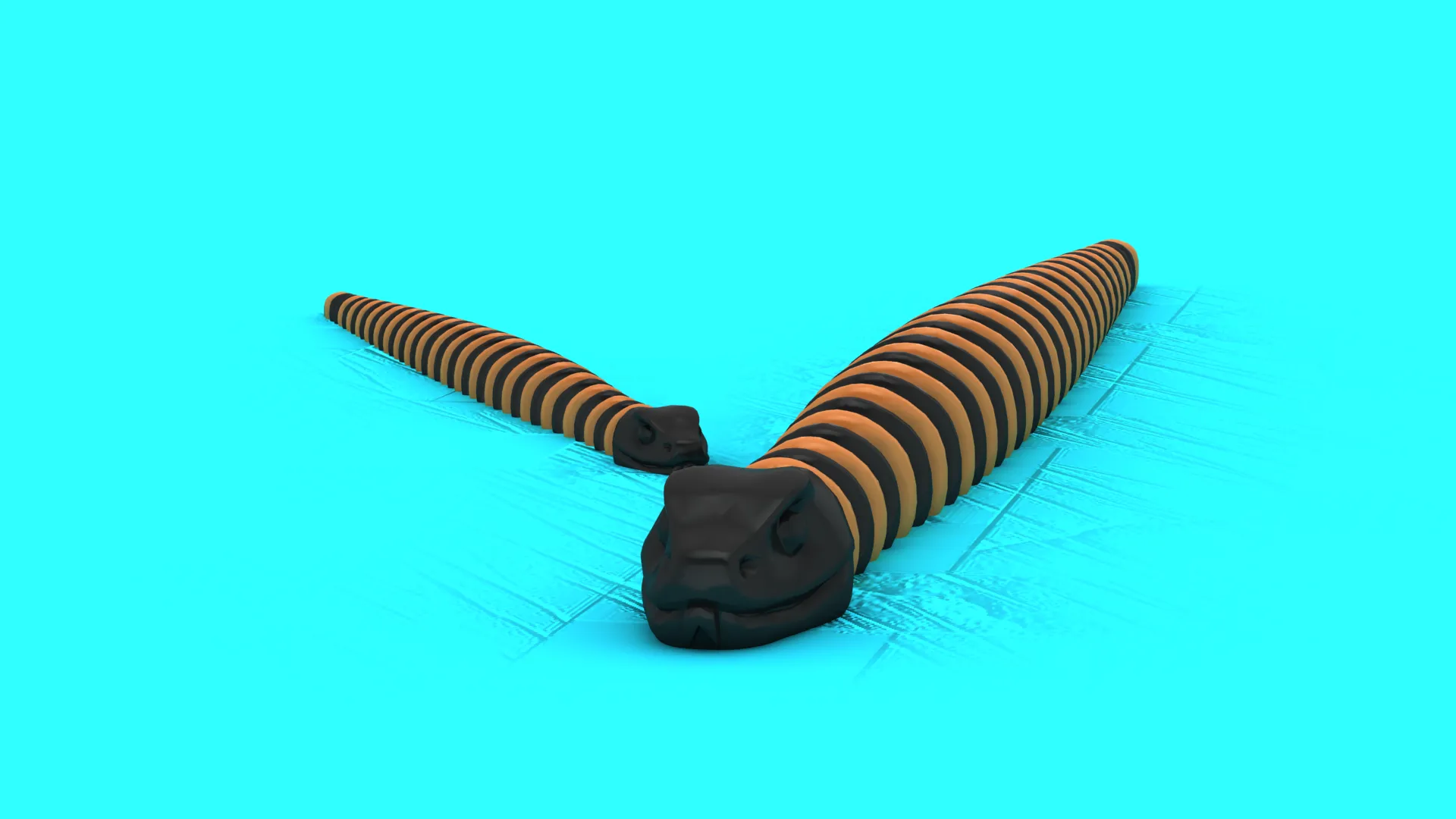 Articulated Flexi Snake - Print-in-Place Serpent Toy 3D Print Model .c4d .max .obj .3ds .fbx .stl .blend 