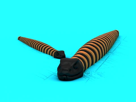 Articulated Flexi Snake - Print-in-Place Serpent Toy Modelo de Impressão 3D