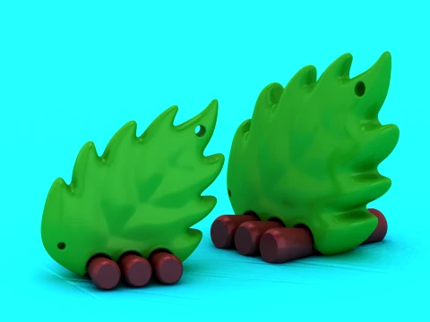 Articulated Flexi Hedgehog - Print-in-Place Leaf Toy 3D Print Model