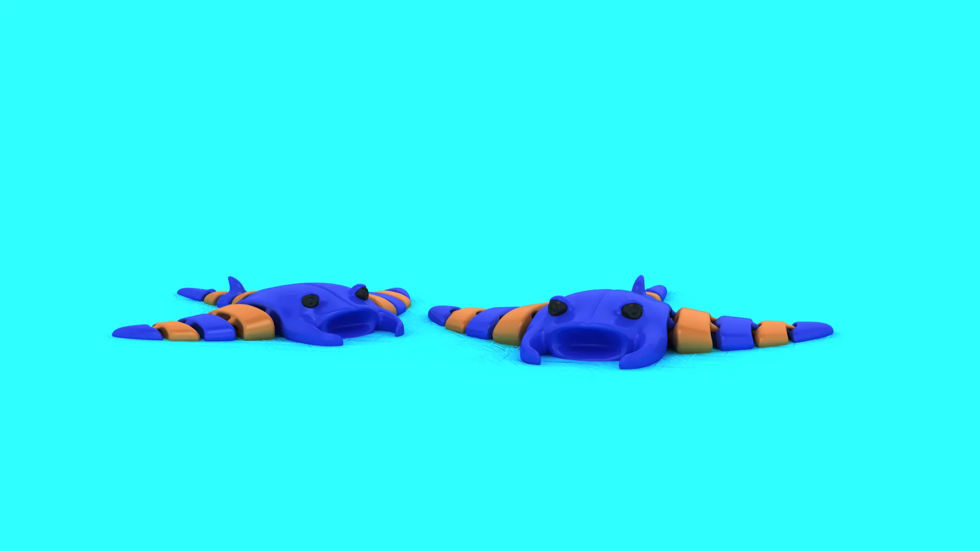 Articulated Flexi Manta Ray - Print-in-Place Sea Creature Toy 3D Print Model .c4d .max .obj .3ds .fbx .stl .blend