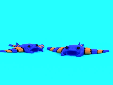 Articulated Flexi Manta Ray - Print-in-Place Sea Creature Toy 3D Druckmodell