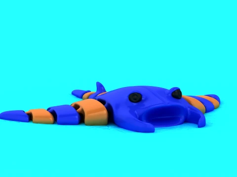 Articulated Flexi Manta Ray - Print-in-Place Sea Creature Toy 3D Print Model