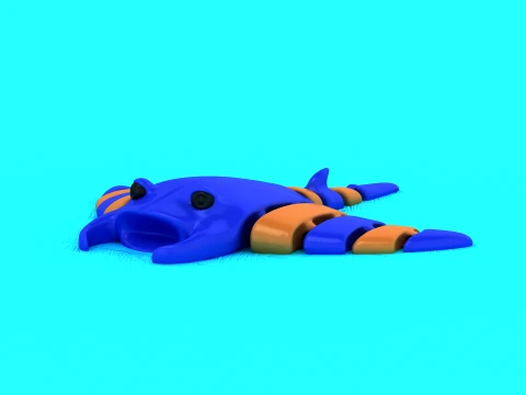 Articulated Flexi Manta Ray - Print-in-Place Sea Creature Toy 3D Print Model