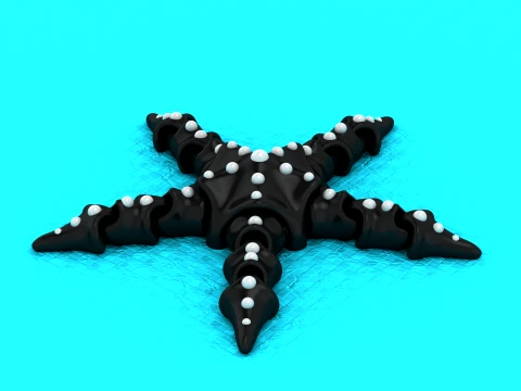 Articulated Flexi Starfish - Print-in-Place Sea Creature Toy 3D Print Model