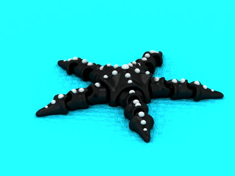 Articulated Flexi Starfish - Print-in-Place Sea Creature Toy 3D Print Model