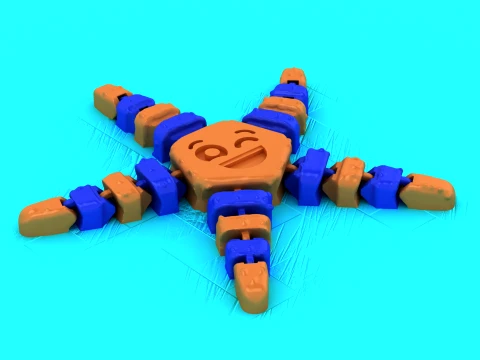 Articulated Flexi Cute Starfish - Print-in-Place Toy 3D Print Model