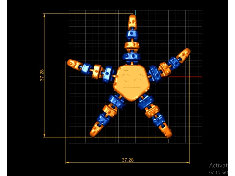 Articulated Flexi Cute Starfish - Print-in-Place Toy 3D Print Model