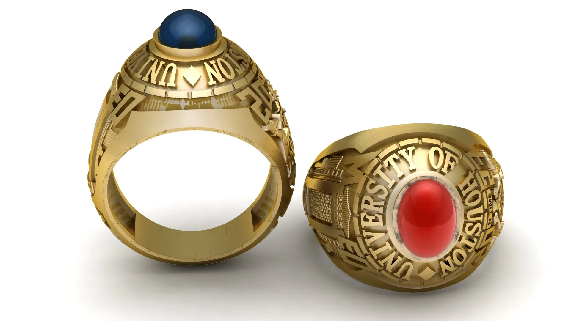 University Class Ring 3D Model .c4d .max .obj .3ds .fbx .stl .blend