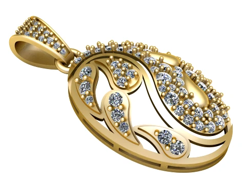 Diamond Heart Wings Pendant 3D 模型