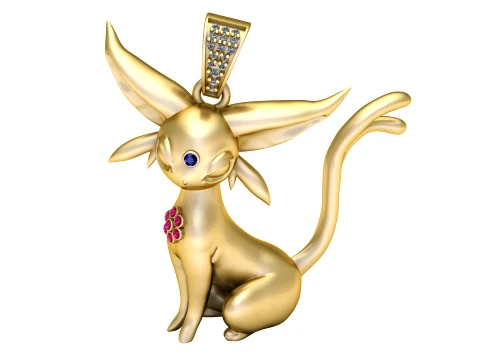 Fantasy Fox Gemstone Pendant 3D Model