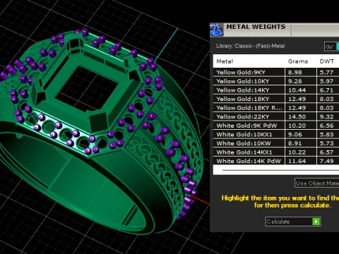 Ruby and Diamond Gold Statement Ring 3D Model