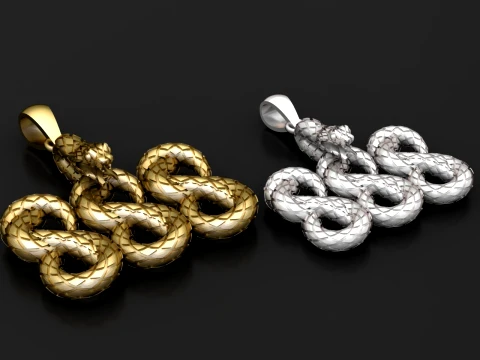 Infinity Snake Pendant 3D Model
