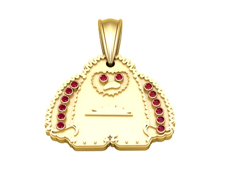 Ruby Gorilla Gold Pendant 3D Model