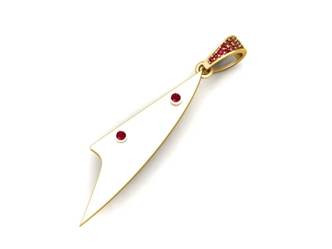 Ruby Arrowhead Gold Pendant 3D Model